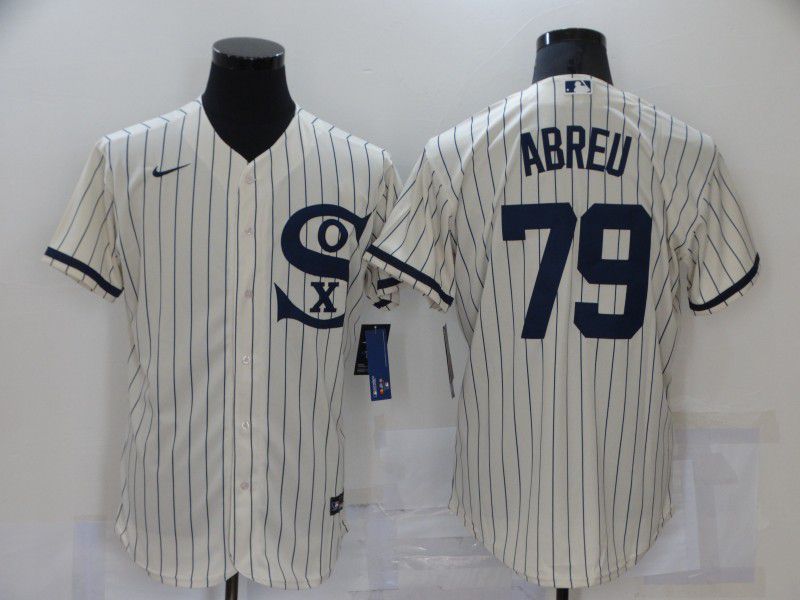 Men Chicago White Sox #79 Abreu Cream stripe Dream version Elite Nike 2021 MLB Jersey->chicago white sox->MLB Jersey